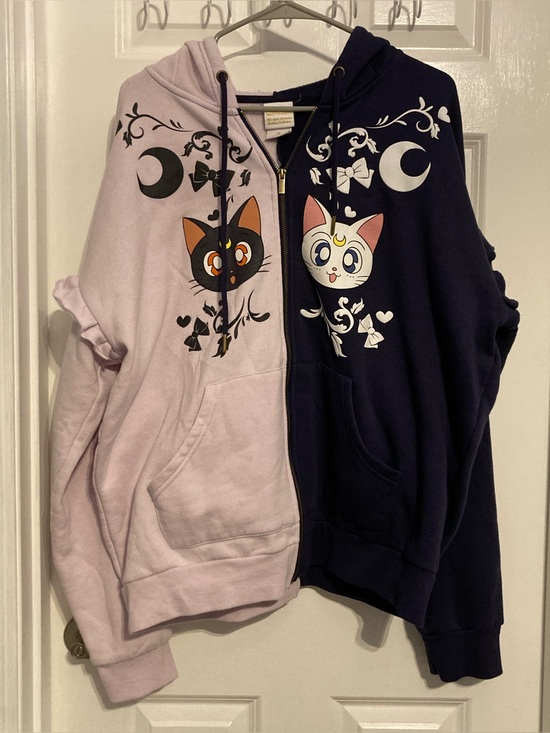Hot Topic Tops - Sailor Moon Luna and Artemis Colorblock Hoodie